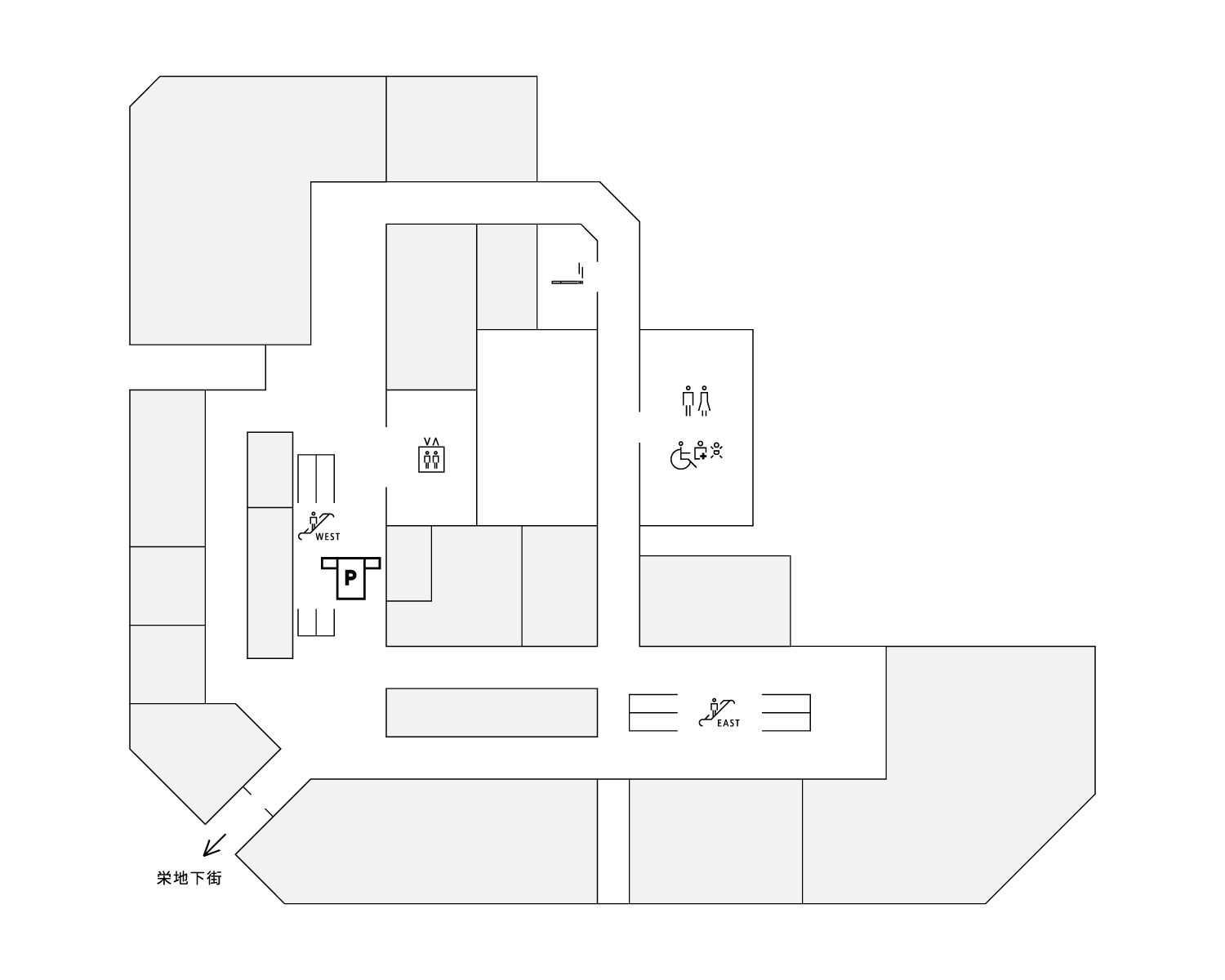 B2階　WEST エスカレーター付近